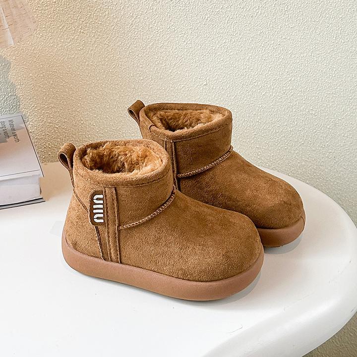巴拉童年儿童雪地靴2025冬季新款女童鞋子加绒加厚棉鞋防滑男童冬