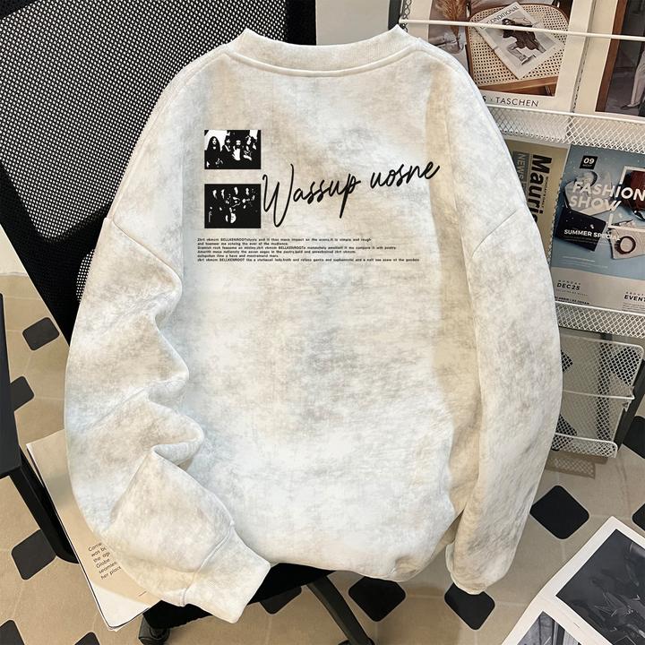 百搭复古hiphop卫衣男秋季小众痞帅高街挺阔慵懒风上衣服2025爆款