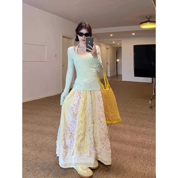 优品螺纹时尚女纯欲露背挂脖背心春叠穿罩衫恤