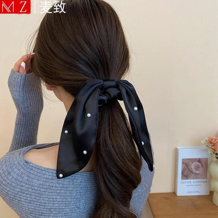 趣优行飘带蝴蝶结褶皱发圈2025秋冬新款百搭发圈时尚小众高级感发
