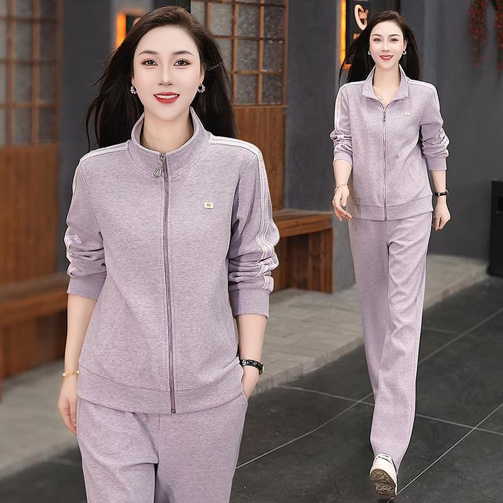 运动服套装女春秋高级感立领开衫卫衣洋气减龄宽松显瘦休闲两件套