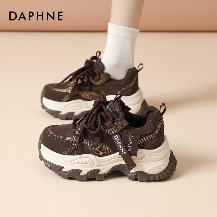 达芙妮厚底老爹鞋女款2025新款冬季增高显脚小运动休闲鞋今年流行