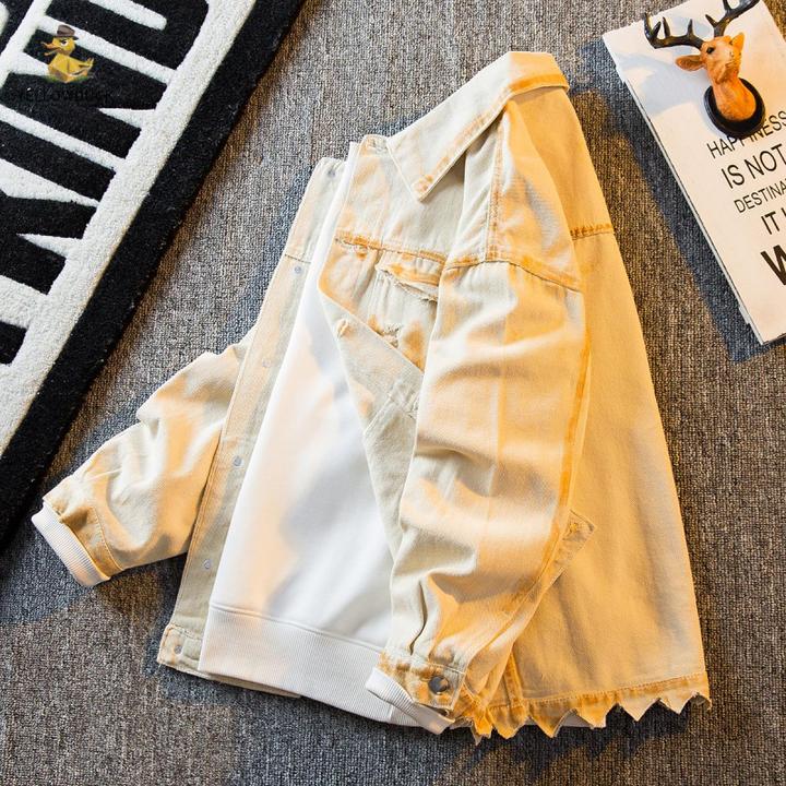 新款国潮高街牛仔外套男春秋款爆款设计感小众宽松覆古潮流夹