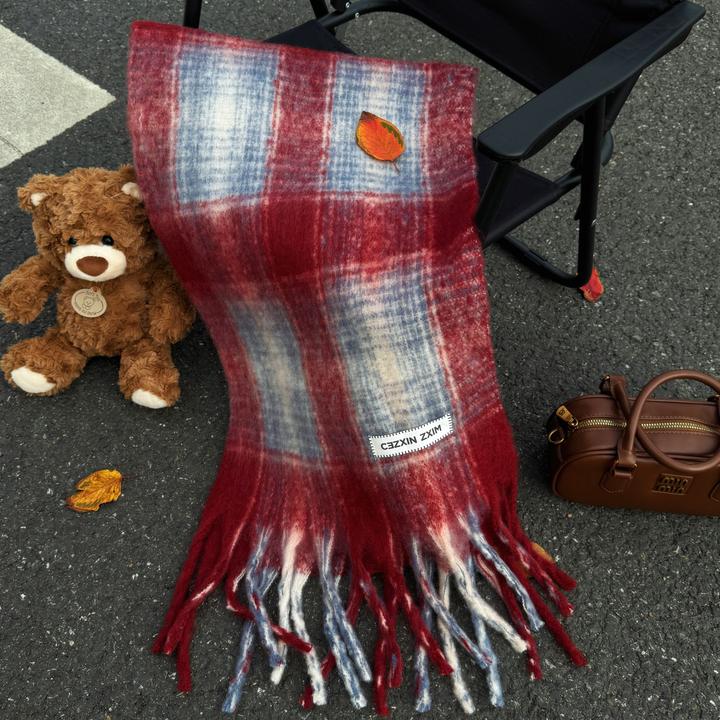 【SXWP韩系格纹】韩版大女主秋冬季气质围脖保暖轻奢爆款绝美百搭