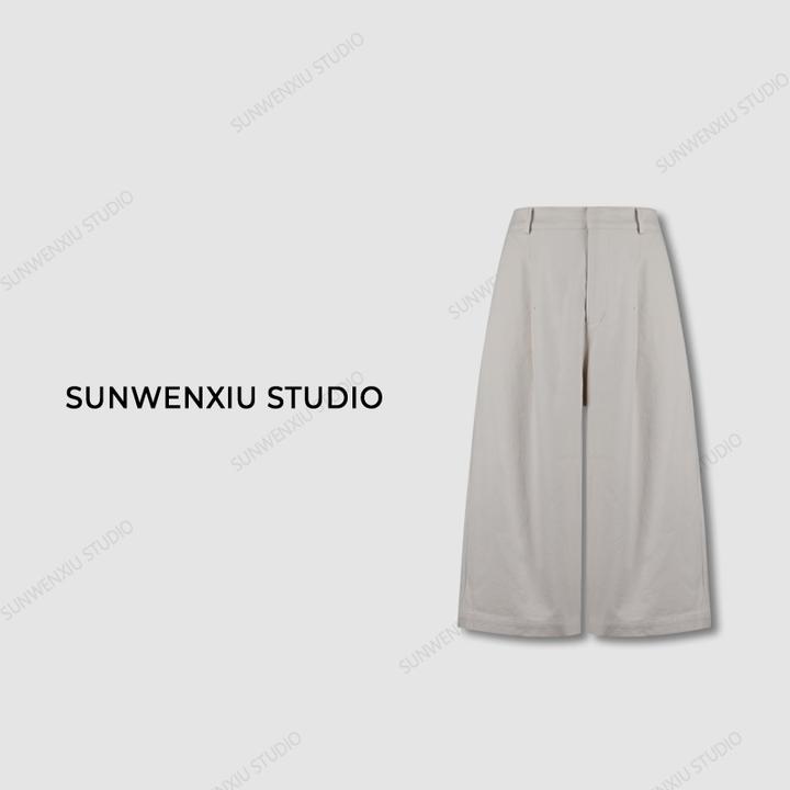 swx studio3店 ”高光裤“100%棉时髦精穿搭松垮韩系七分裤牛仔裤
