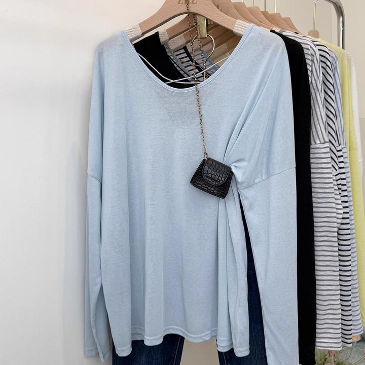 莱赛尔大版防晒罩衫U型领后背交叉t恤女2025夏季透气凉感上衣