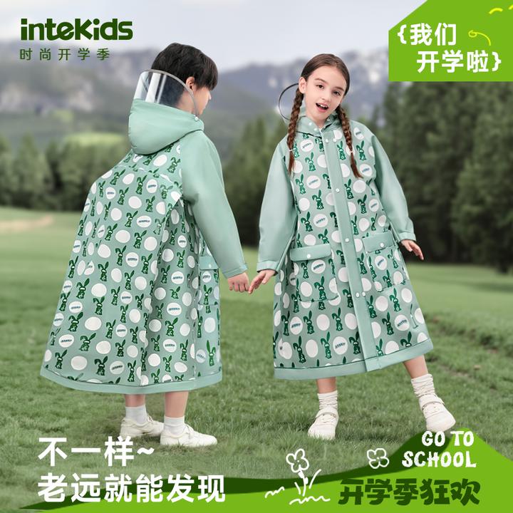 儿童雨衣男童女孩全身防水中小学生上学专用带书包位加厚防暴雨披