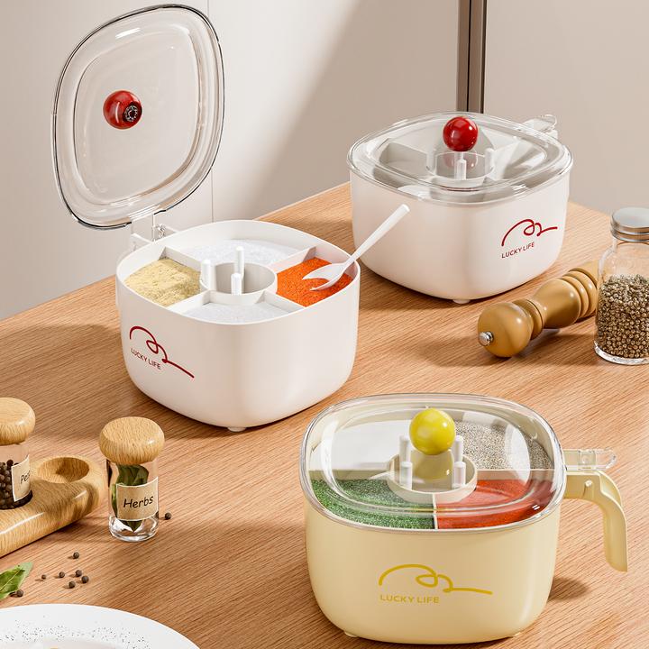 调料盒四合一家用厨房调料罐盐味精收纳盒多功能调料瓶罐调味料盒