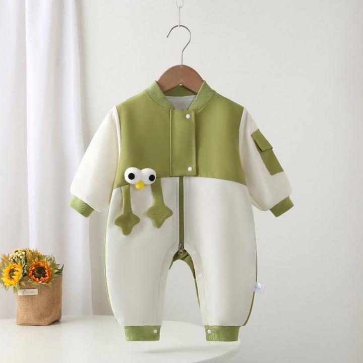 婴幼儿春秋新款宝宝冲锋衣帅气可爱休闲潮款外出爬服连体衣