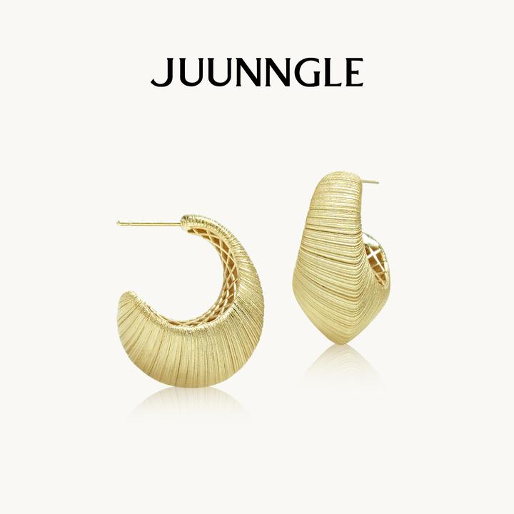 铜合金耳饰 juunngle lab  缚光潺丝弯月耳钉