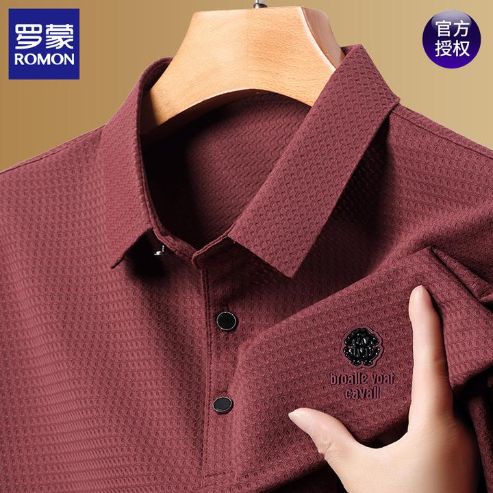 罗蒙男士短袖t恤夏季薄款透气商务高端翻领polo衫休闲半袖上衣服