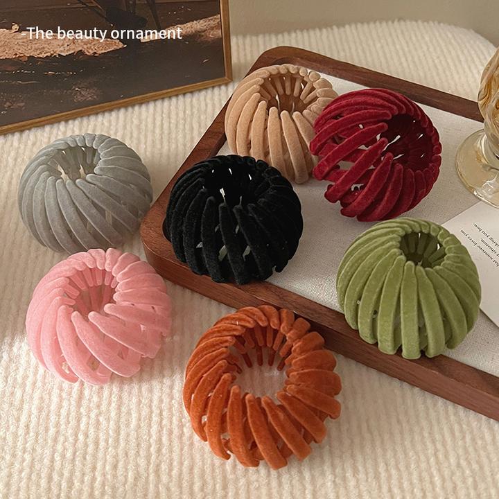 发圈发饰盘发器风丸子头2025新款日韩成人合后脑勺固定鸟巢马尾