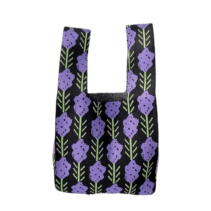 小布袋托特包便携ins休闲手提包女时尚针织水桶包上班小拎包手拎