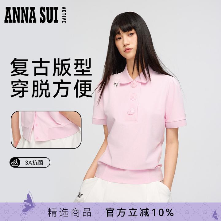 ANNA SUI安娜苏运动 Master大师系列 polo领短袖T恤女25106002A