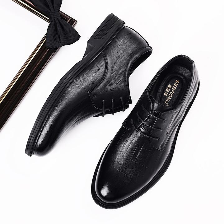 SEBAONU/森堡奴头层胎牛皮【高端定制】商务正装百搭系带男士皮鞋
