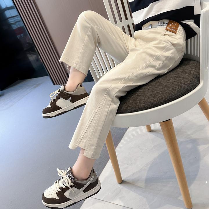 女童裤子韩版棉布春秋2025新款修身洋气休闲时尚女宝宝百搭小脚裤