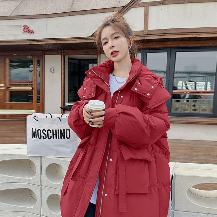 DUCURNO中长款羽绒服女冬季2025年新款设计感小个子短款加厚外套