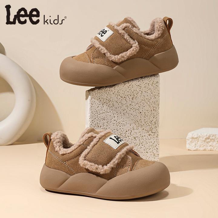 Leekids冬季棉鞋加绒二棉男童软底时尚童鞋女童保暖百搭毛毛鞋