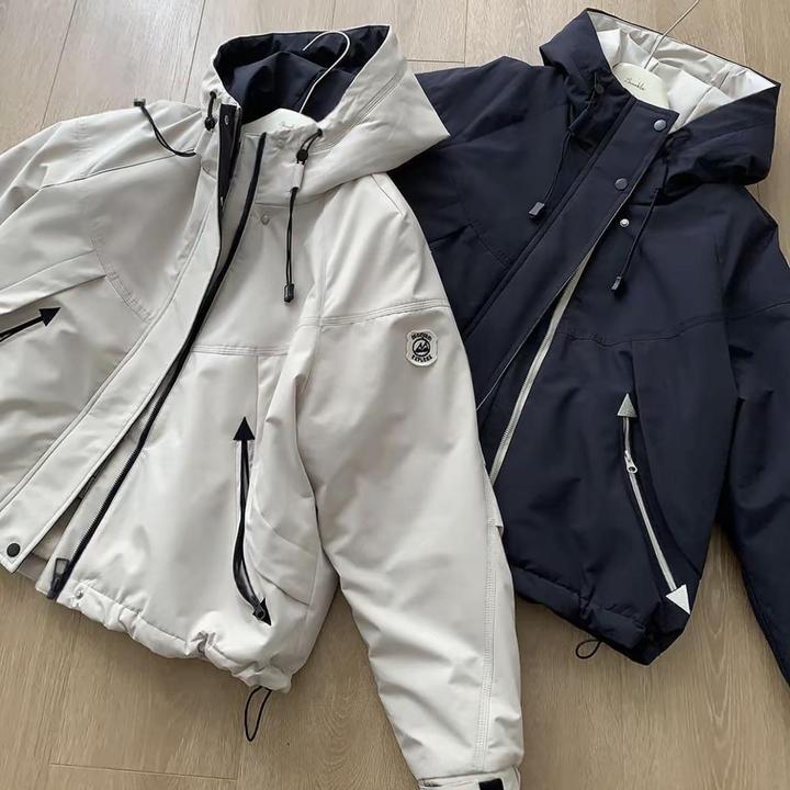 连帽加绒加厚派克服短外套女2025冬季新款宽松保暖冲锋衣棉服上衣