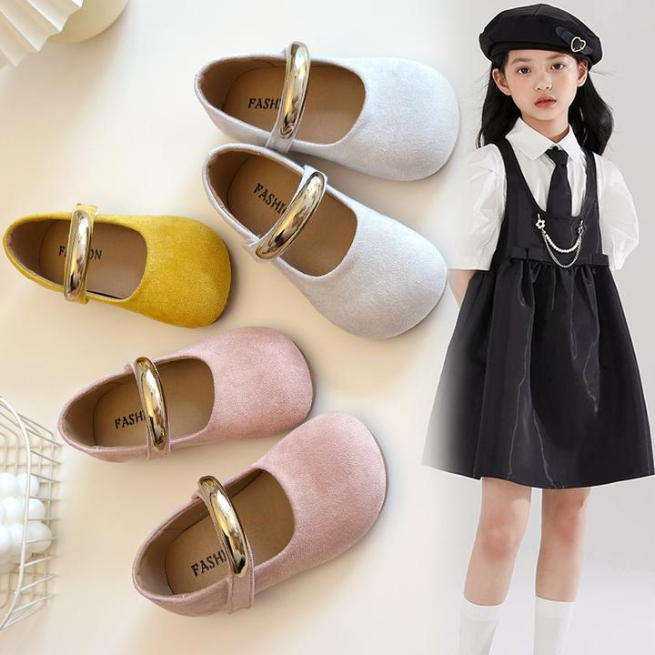 女童公主鞋女童皮鞋春秋季新款灯芯绒女小童单鞋宝宝鞋子软底