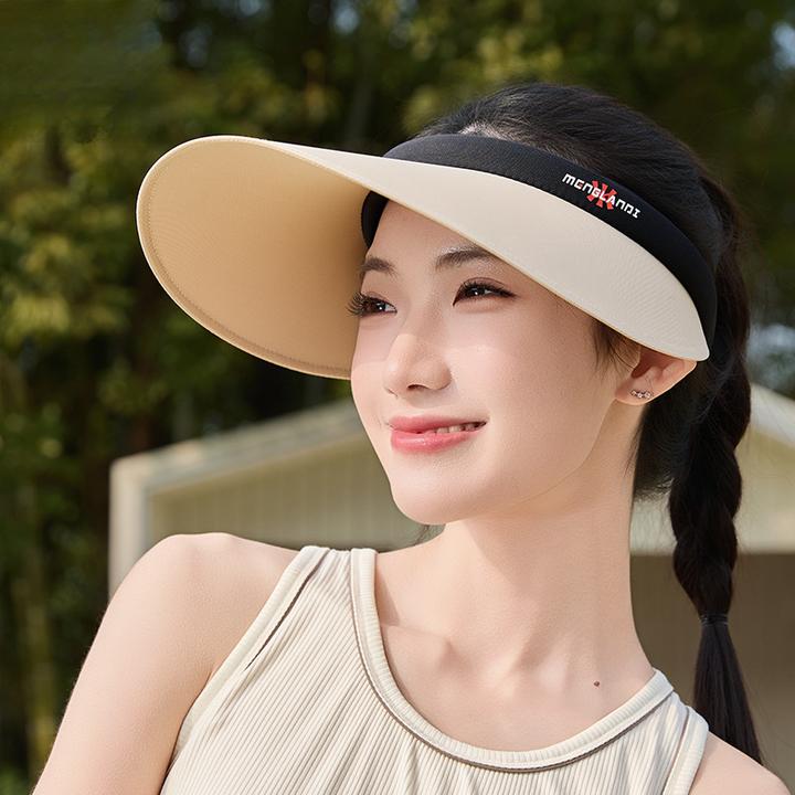 新款防晒空顶帽子女春夏天韩国大帽檐太阳帽防紫外线显脸小防晒帽