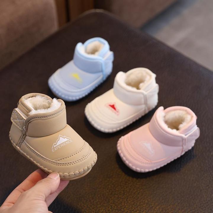 冬季0-1岁新生婴儿宝宝棉鞋加绒加厚保暖不掉鞋男女宝宝学步前鞋2