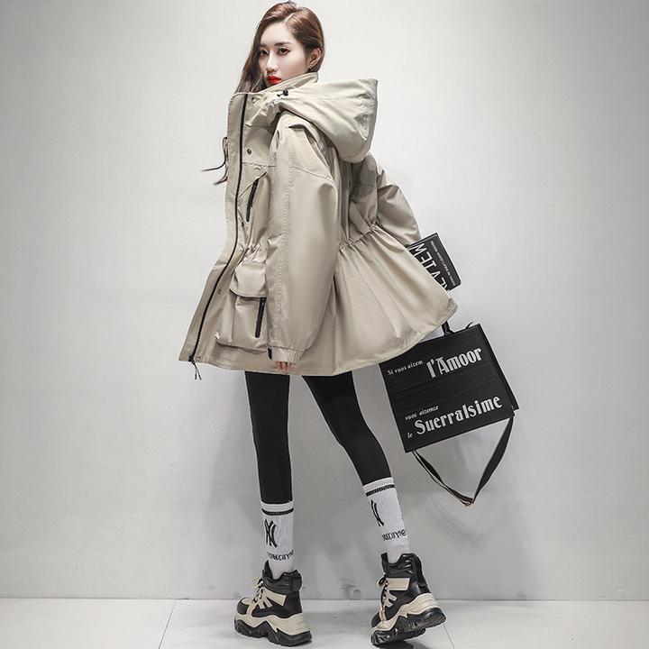 高品质工装羽绒服女中长款2025新款冬季韩版宽松收腰派克服外套潮