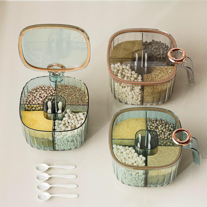 厨房调料罐组合套装家用厨房用品盐糖味精五格透明一体多格调味盒