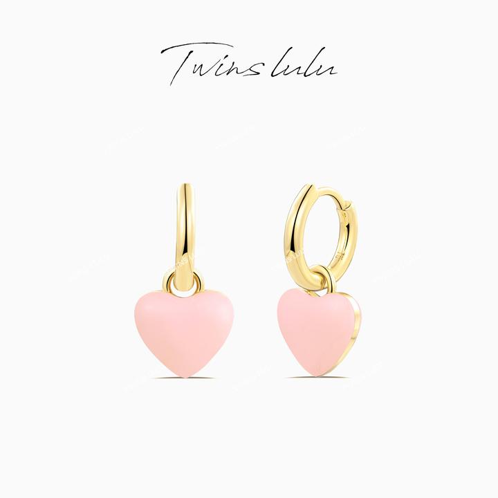 TWINS LULU 镀K金 新年款 时尚度假风爱心耳环送女友TSL1333