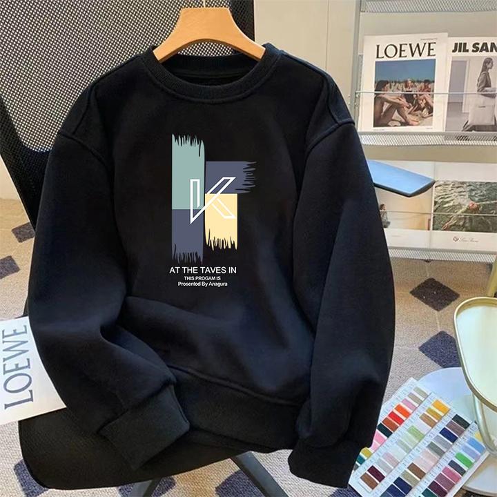 潮牌卫衣男士薄款秋冬季百搭长袖T恤无帽套头男生中青年圆领上衣