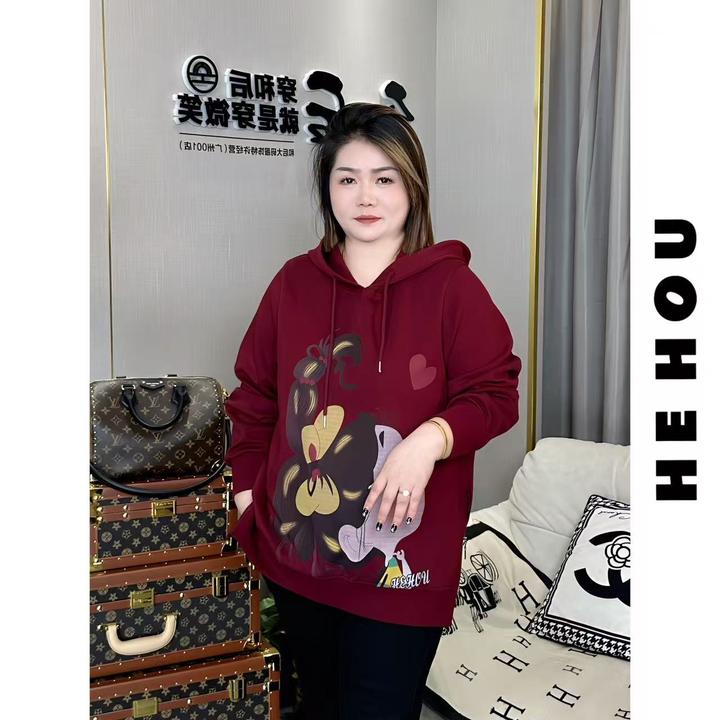 509818 和后大码 显瘦宽松百搭卫衣时尚原创设计师卫衣