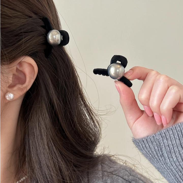 灰调半扎发发夹头饰优雅刘海小抓夹女鲨鱼夹子头顶夹小夹子气质