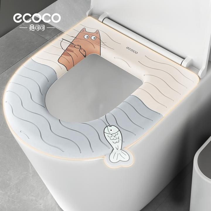 ecoco防水马桶坐垫家用卫生间四季通用可爱马桶圈子坐便垫粘贴式