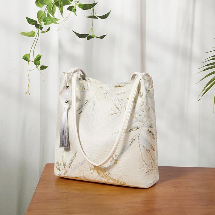 【FOXER】新中式国风包包女新款大容量通勤单肩包手提托特包水桶包