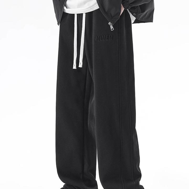 早秋款黑色休闲裤男款潮流运动长裤子男直筒宽松大码潮牌百搭卫裤