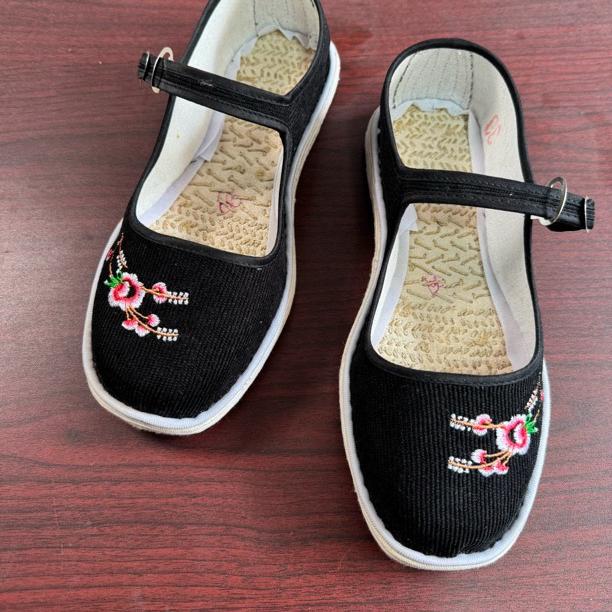 纯手工千层底布鞋～女士方口～条绒鞋面