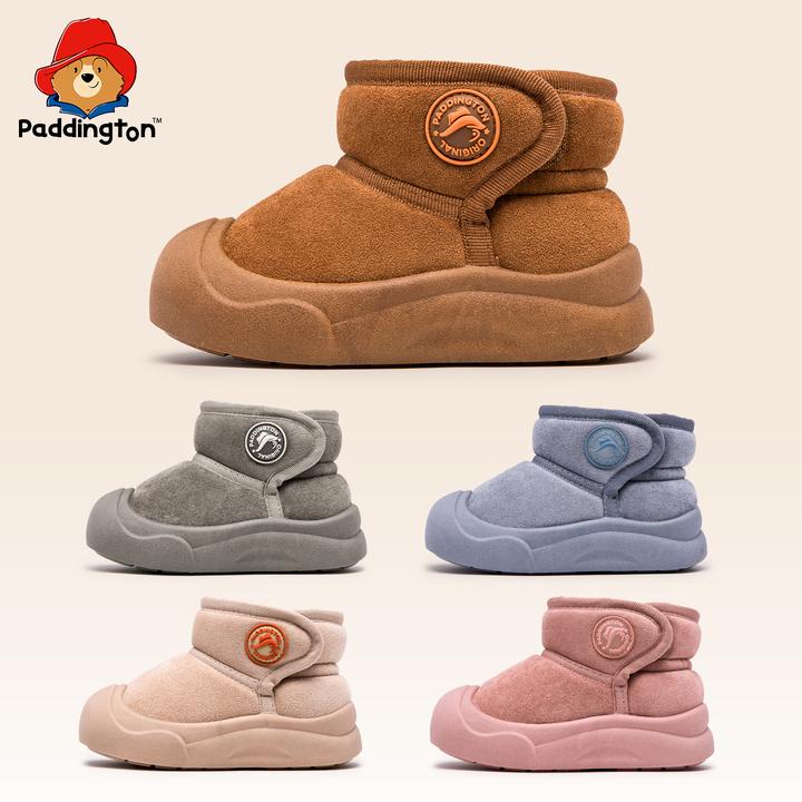 帕丁顿熊童鞋冬款宝宝加绒保暖雪地靴儿童房大棉加厚棉鞋-PD893