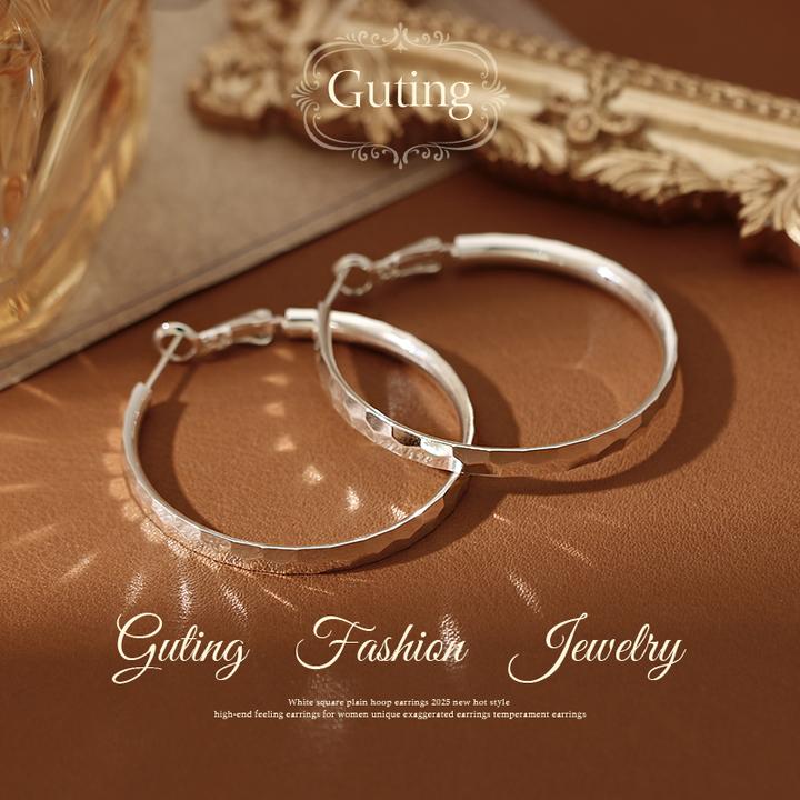 铜合金耳饰 21423辣妹耳环圈圈女轻奢小众高级感气质素圈耳饰耳圈