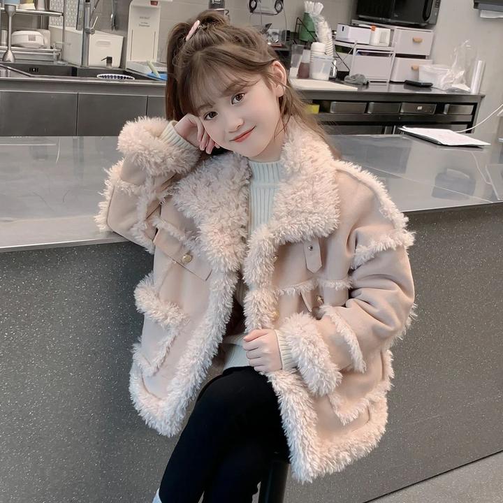 女童外套2025新款冬装儿童洋气时髦爆款加绒加厚女孩冬装网红大衣