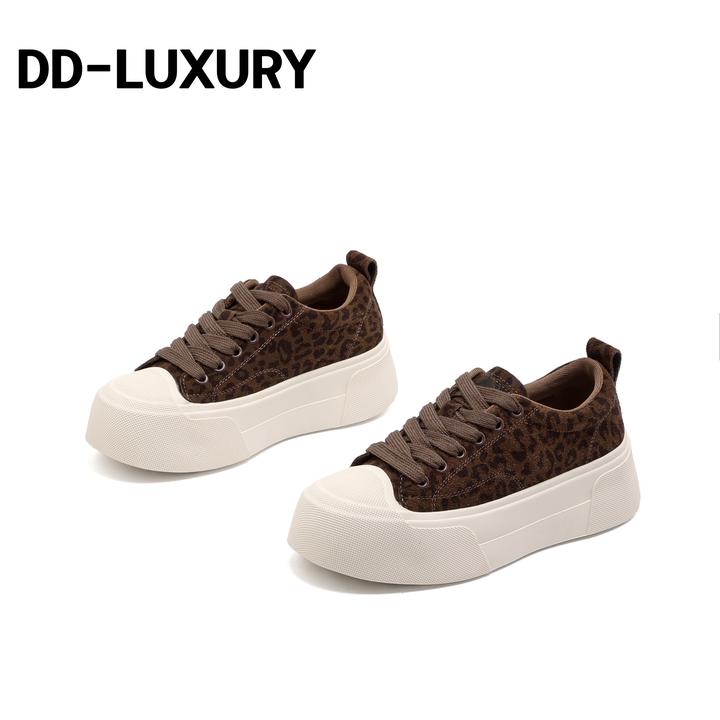 【DD】D25292低帮加绒厚底5cm-LUXURY秋冬百搭饼干鞋小众圆头休闲鞋
