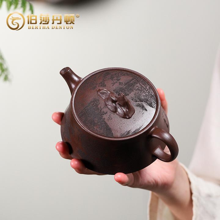 BERTHA DENTON/伯莎丹顿宜兴原矿百目紫砂壶100%真品纯手工全手工