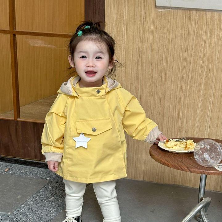 女童秋季新款精灵尖帽风衣男女宝宝夹克童装风衣防风外套春秋款