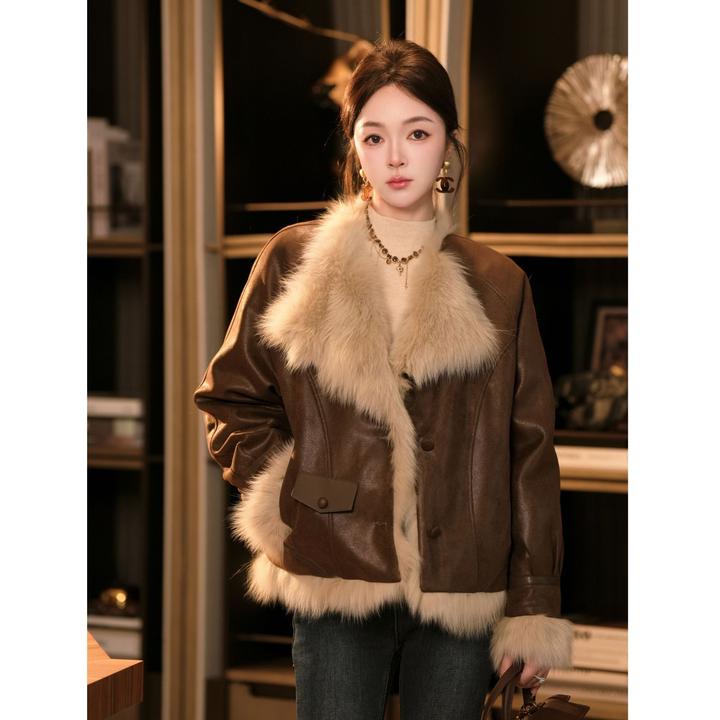 美人访【暮色旅者】大毛领冬季都市时髦感鹅绒服皮草外套12520