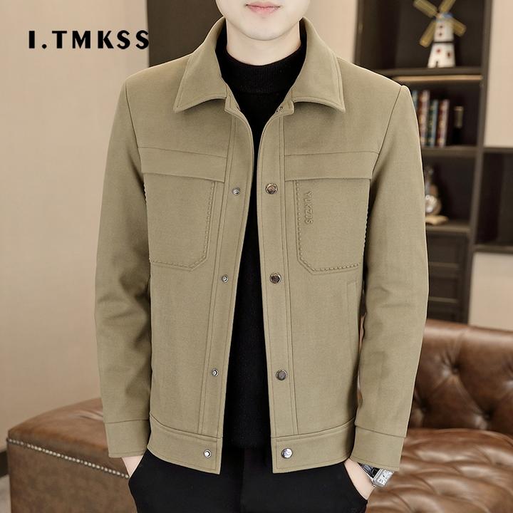 I.TMKSS翻领男士夹克春秋季薄款商务高级感男装外套成熟稳重上衣