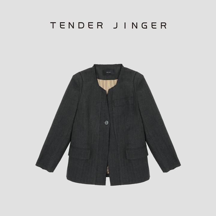 Tender Jinger【黑标】时髦廓形抗皱羊毛混纺西装T53TG259G