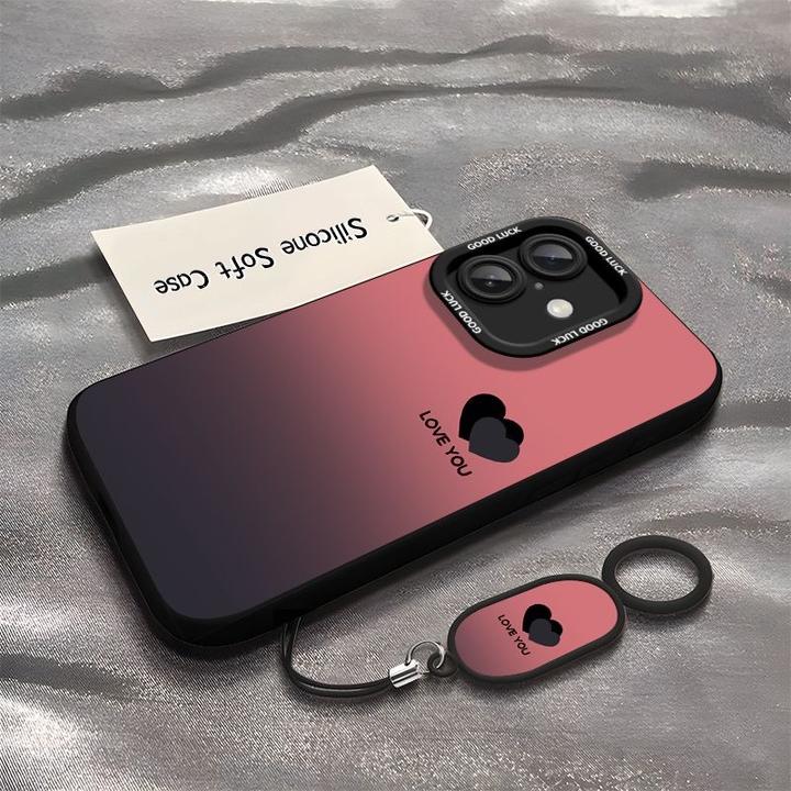 韩系渐变爱心适用于苹果iPhone16/15手机壳iPhone14pro软13全包12
