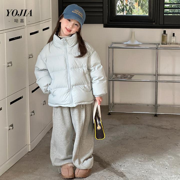 YOJIA女童羽绒服冬装2025新款洋气白鸭绒大童外套保暖儿童面包服