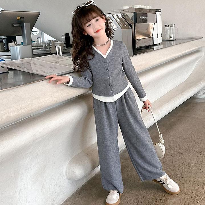 秋季女童套装春秋款2024新款秋装女孩大童洋气时髦炸街儿童装运动