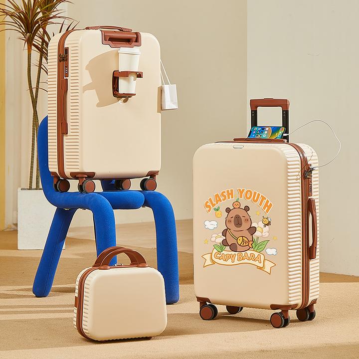 行李箱卡皮巴拉新款拉杆箱学生多功能卡通大容量旅行箱登机密码箱