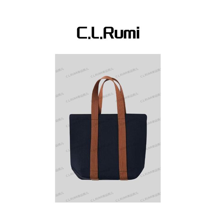 【rumi小店】“旧时光”25秋冬拼色休闲百搭刺绣可折叠单肩包7167pj